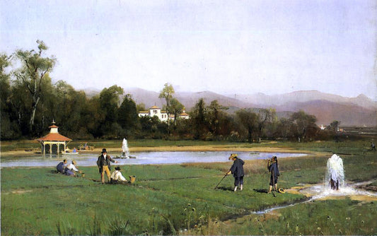  Thomas Hill Irrigating at Strawberry Farm - Canvas Print