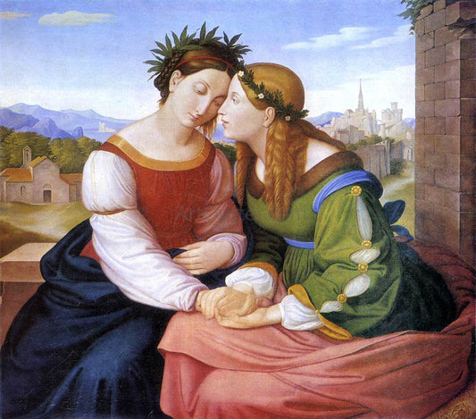  Johann Friedrich Overbeck Italia and Germania - Canvas Print