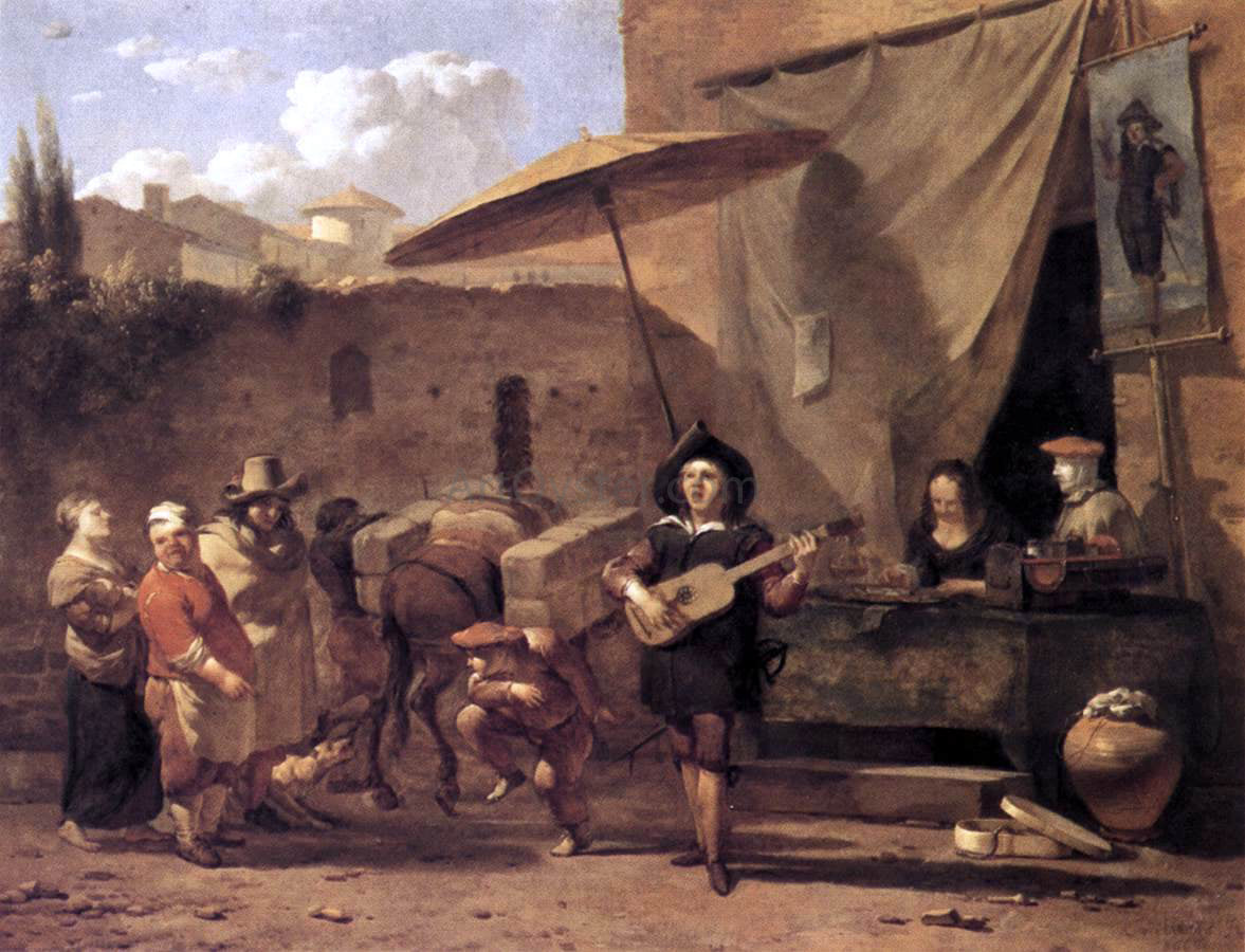  Karel Dujardin Italian Comedians - Canvas Print