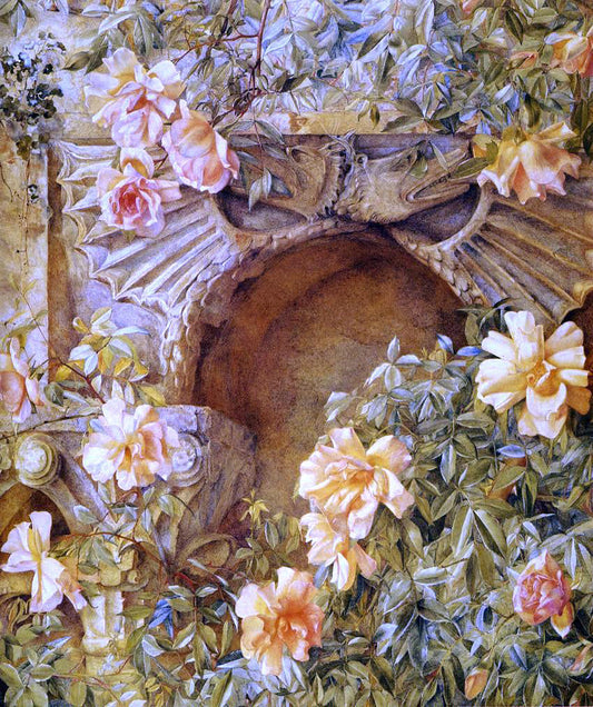  Henry Roderick Newman Italian Grotto (also known as Roses and Dragons) - Canvas Print