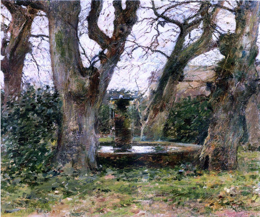  Theodore Robinson Italian Landscape with a Fountain - Canvas Print