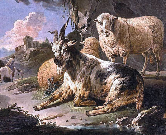  Philipp Peter Roos Italianate Landscape with a Goat and Sheep - Canvas Print