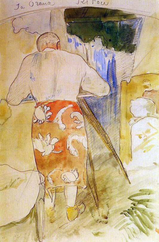  Paul Gauguin Ja Orana Ritou (also known as Self Portrait of the Artist at His Drawing Table, Tahiti) - Canvas Print
