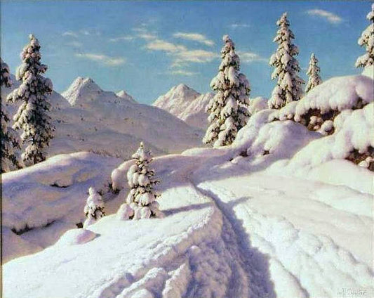  Ivan Fedorovich Choultse Janvier, Engadine - Canvas Print