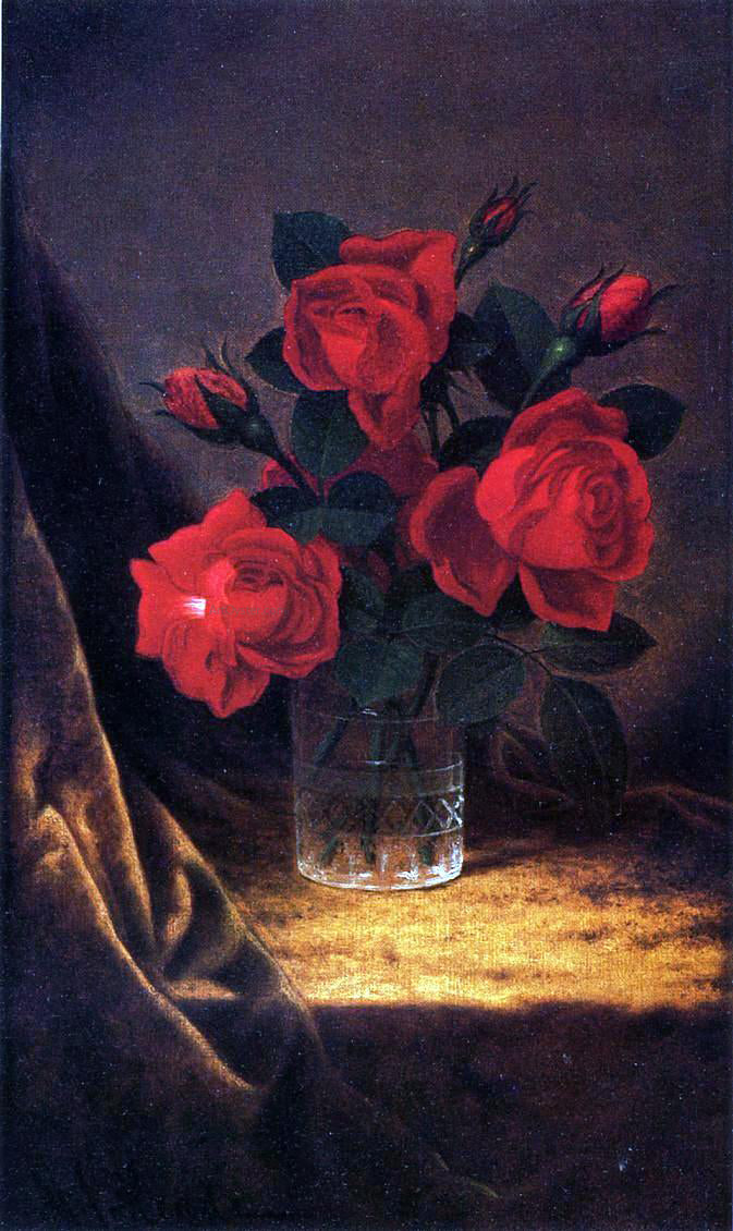  Martin Johnson Heade Jaqueminot Roses - Canvas Print