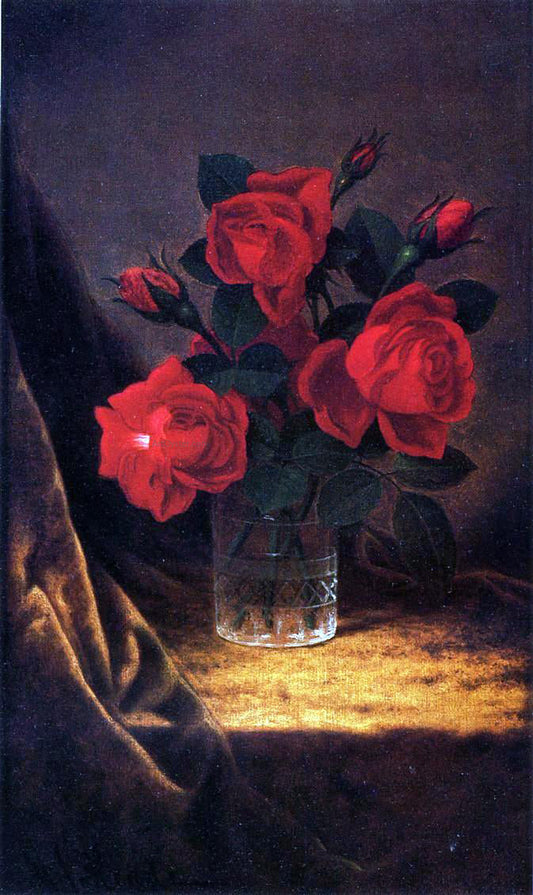  Martin Johnson Heade Jaqueminot Roses - Canvas Print