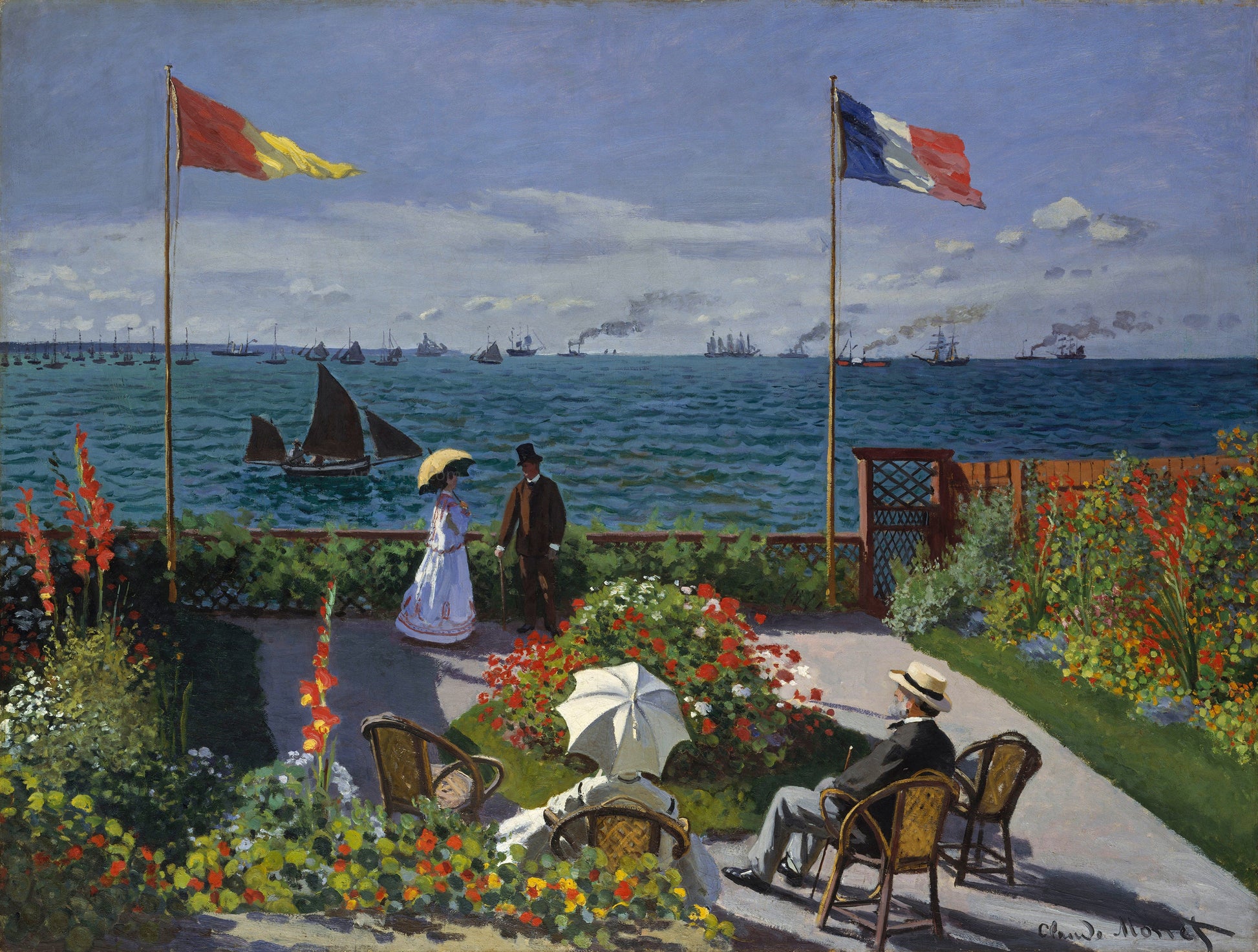  Claude Oscar Monet Jardin a Sainte-Adresse - Canvas Print