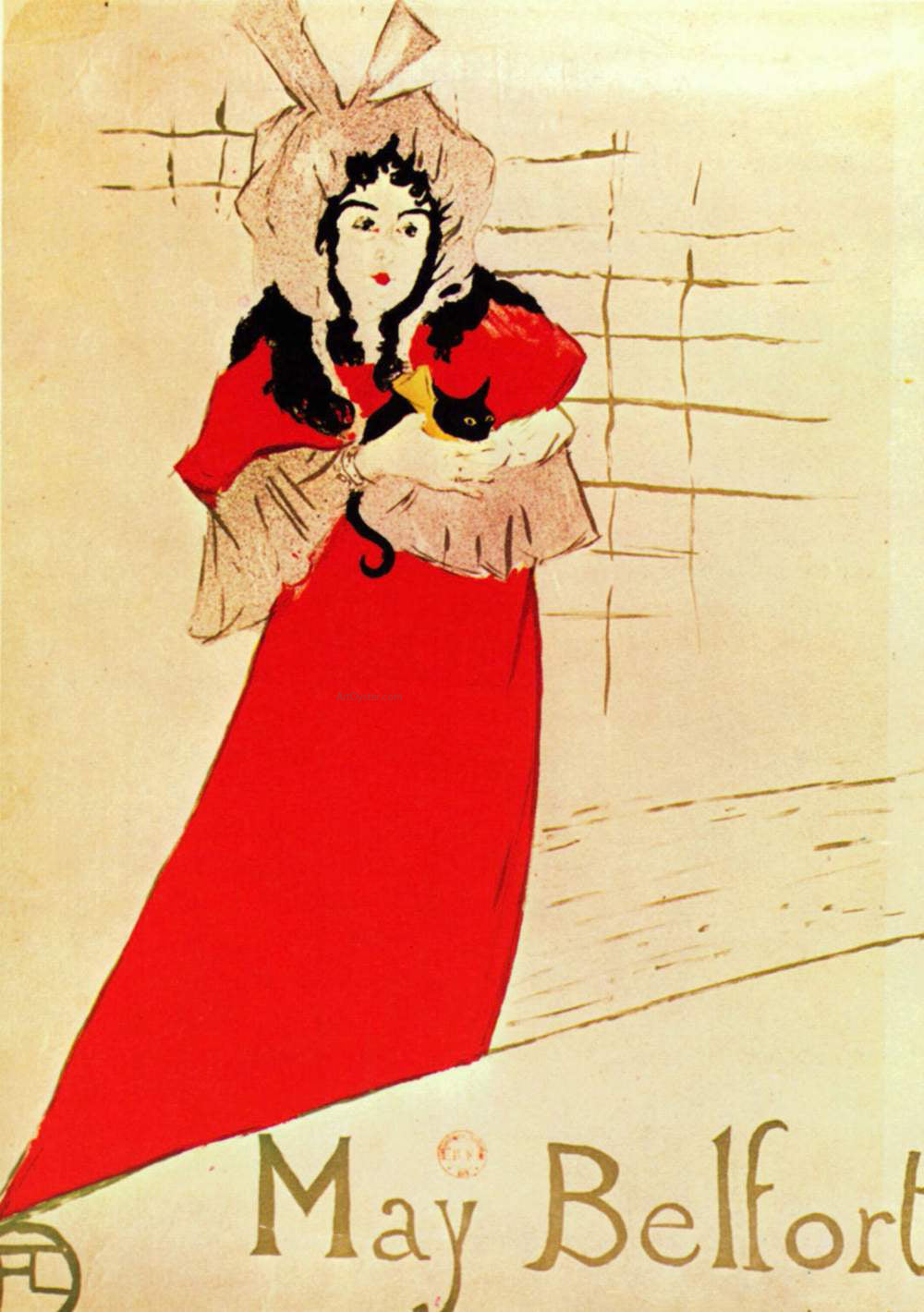  Henri De Toulouse-Lautrec Jardin de Paris May Belfort Plakat - Canvas Print