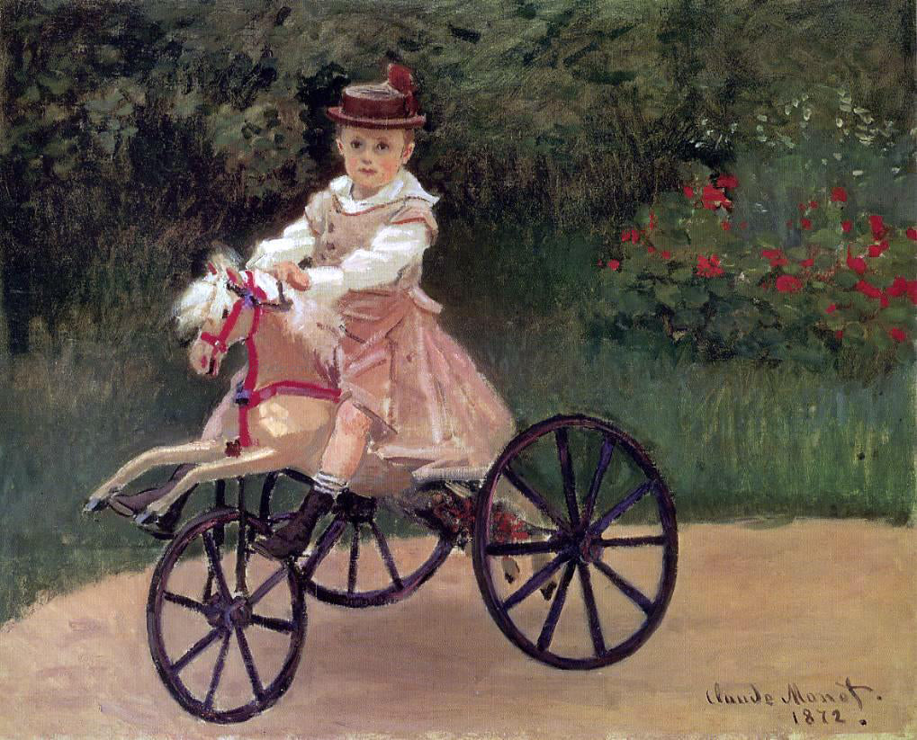  Claude Oscar Monet Jean Monet on His Horse Tricycle - Canvas Print