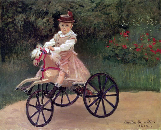  Claude Oscar Monet Jean Monet on His Horse Tricycle - Canvas Print