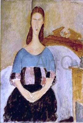  Amedeo Modigliani Jeanne Hebuterne, Seated - Canvas Print