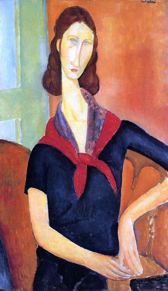  Amedeo Modigliani Jeanne Hebuterne in a Scarf - Canvas Print