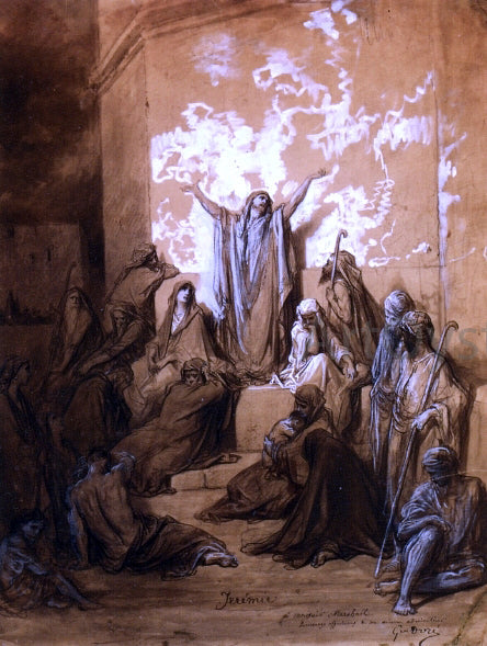  Gustave Dore Jeremiah Preaching to His Followers - Canvas Print