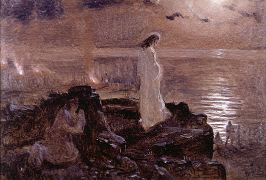  Antonio Munoz Degrain Jesus en el Lago Tiberiades (Boceto) - Canvas Print