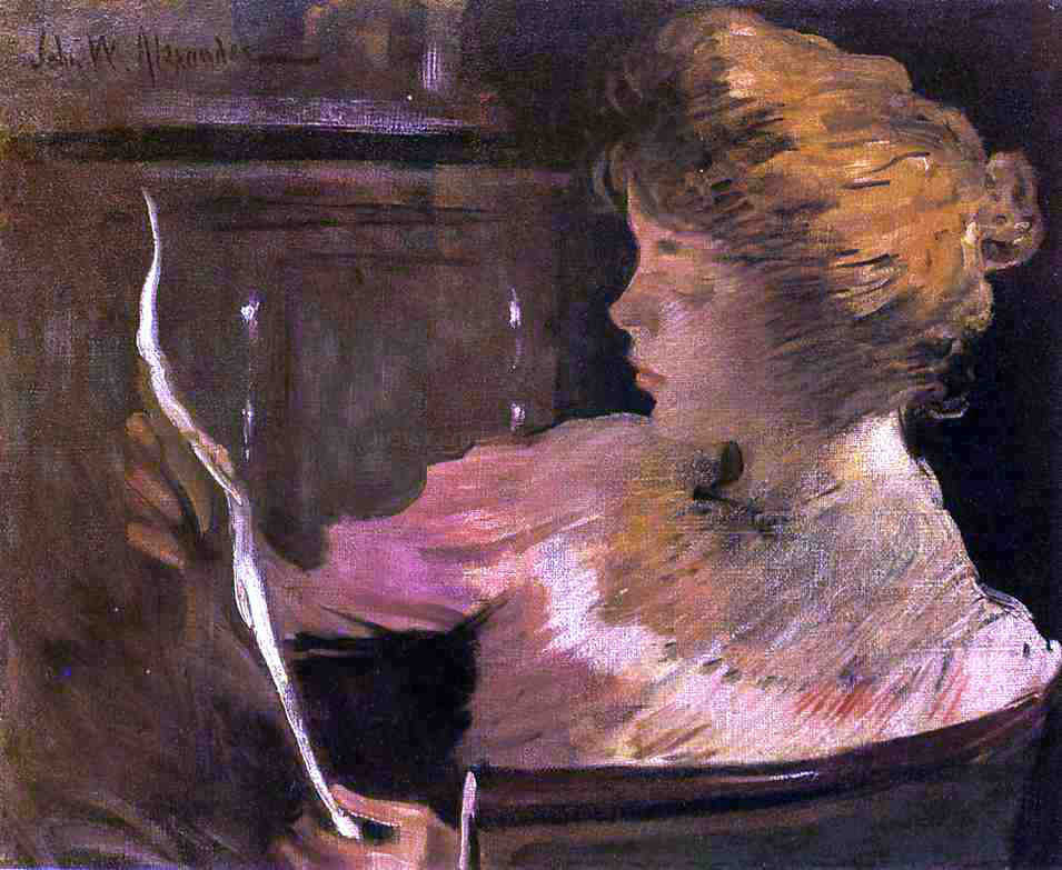  John White Alexander Jesse Steele Reading - Canvas Print