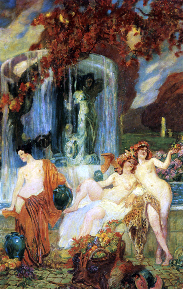  Paul Jean Gervais Jeunes femmes a la Vasque - Allegorie de Lautomne - Canvas Print