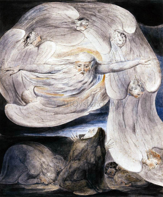  William Blake Job Confessing his Presumption to God who Answers from the Whirlwind - Canvas Print