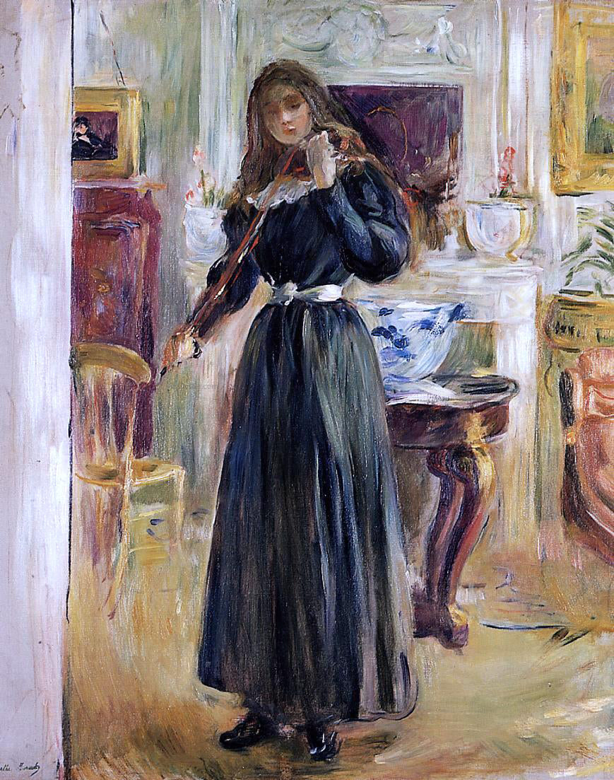  Berthe Morisot Julie Playing a Violin - Canvas Print