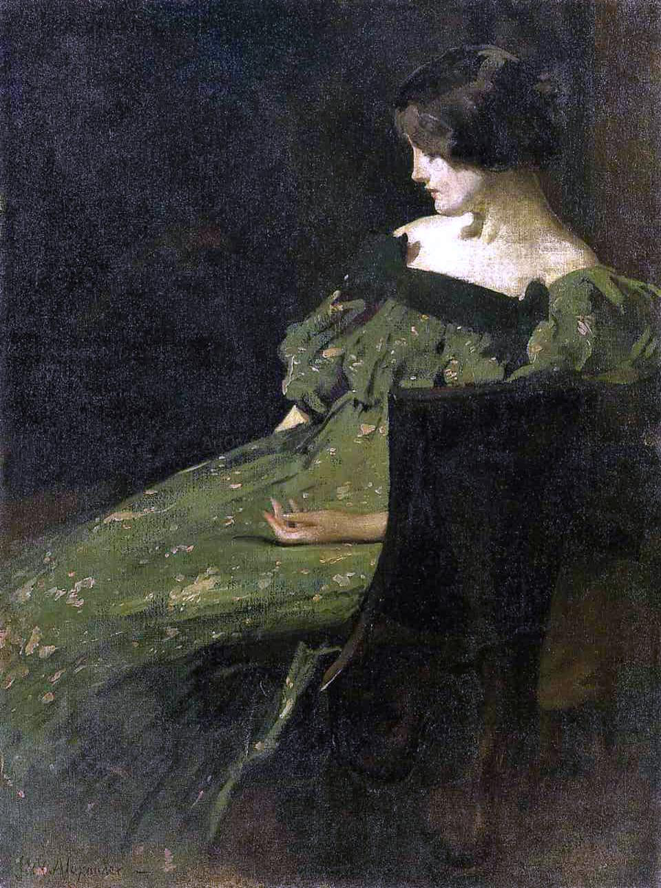  John White Alexander Juliette (also known as The Green Girl) - Canvas Print