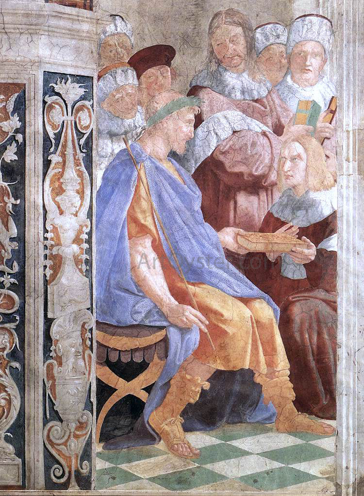  Raphael Justinian Presenting the Pandects to Trebonianus (Stanza della Segnatura) - Canvas Print