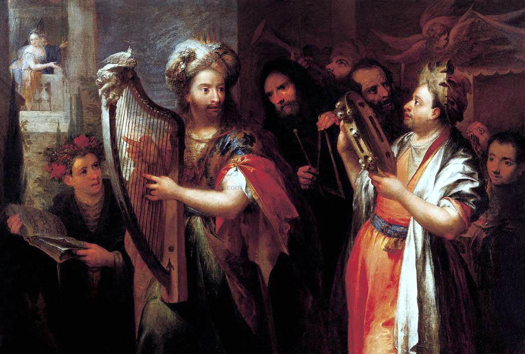  Andrea Celesti King David Playing the Zither - Canvas Print