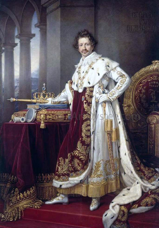  Joseph Karl Stieler King Ludwig I in his Coronation Robes - Canvas Print