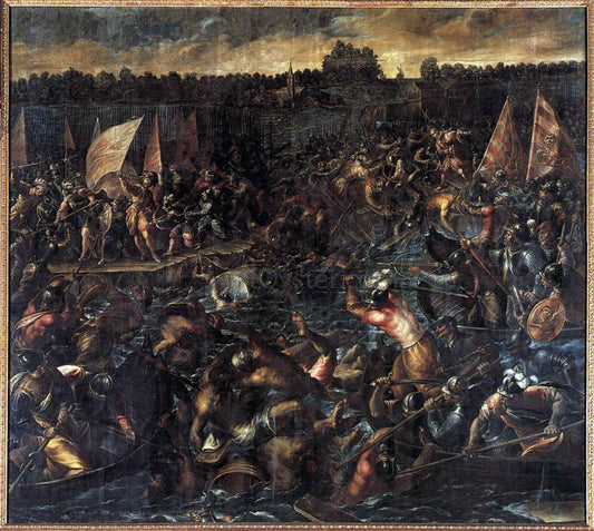  Andrea Vicentino King Pippin's Army Trying to Reach Venice - Canvas Print