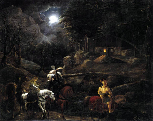  Carl Philipp Fohr Knight Before the Charcoal Burner's Hut - Canvas Print