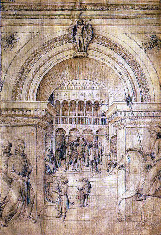  Jacopo Bellini La flagelacion a la luz de las antorchas - Canvas Print