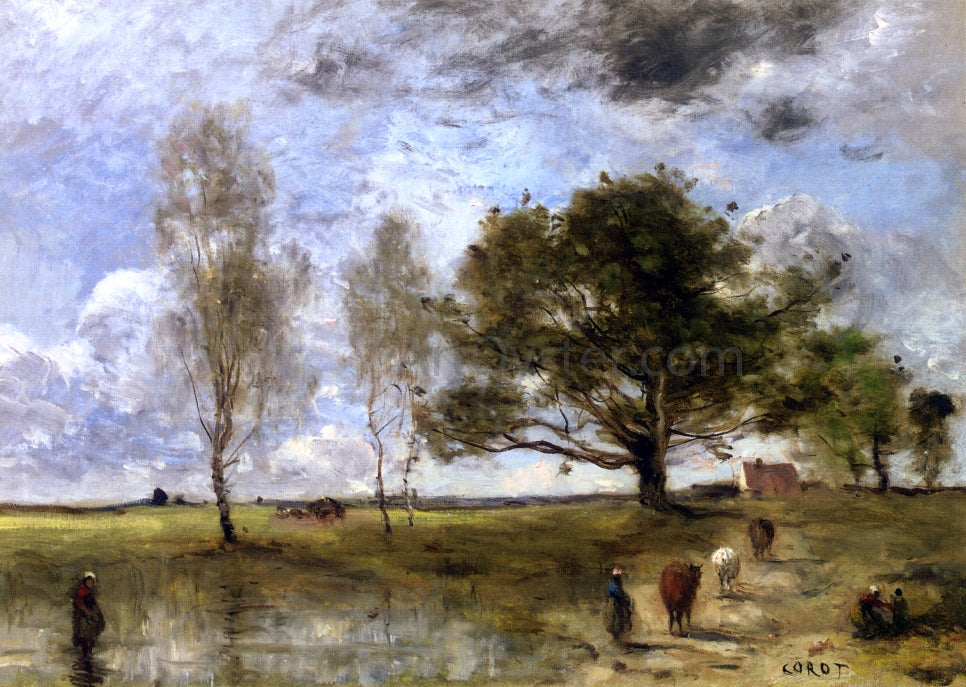  Jean-Baptiste-Camille Corot La Sente aux Vaches - Canvas Print