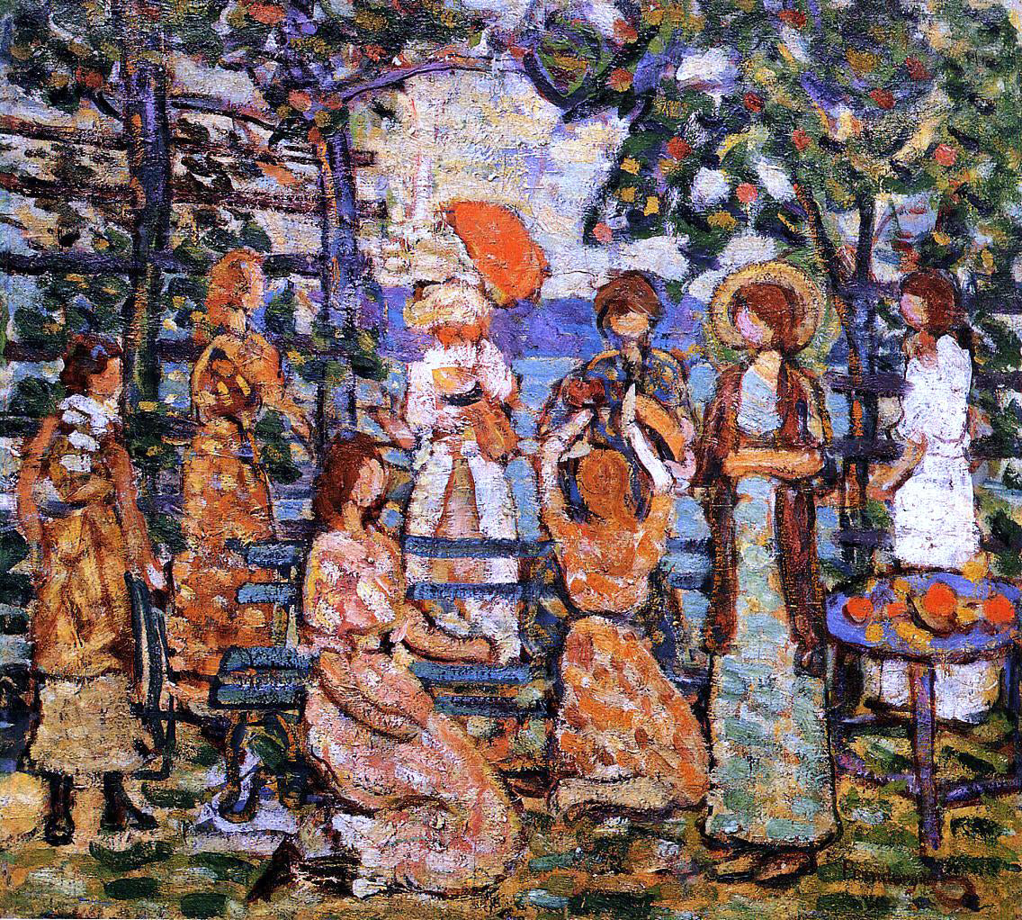  Maurice Prendergast Ladies in a Seaside Arbor - Canvas Print