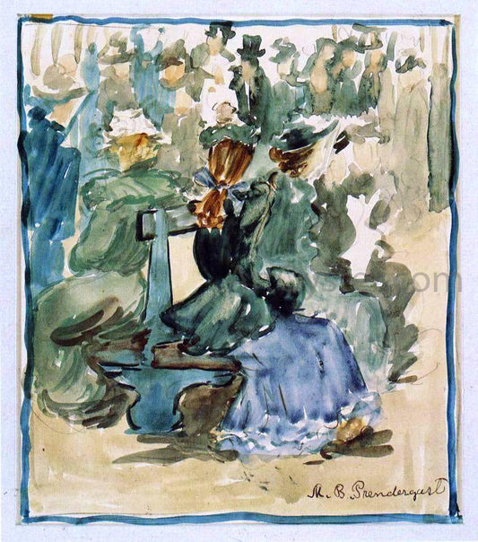  Maurice Prendergast Ladies Seated on a Bench (also known as Ladies in the Park) - Canvas Print