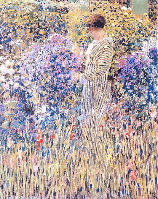  Frederick Carl Frieseke A Lady in a Garden - Canvas Print