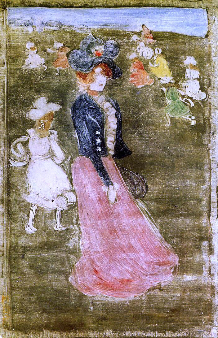  Maurice Prendergast Lady in a Pink Skirt - Canvas Print