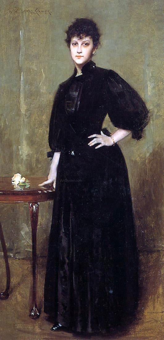  William Merritt Chase Lady in Black (also known as Mrs. Leslie Cotton) - Canvas Print