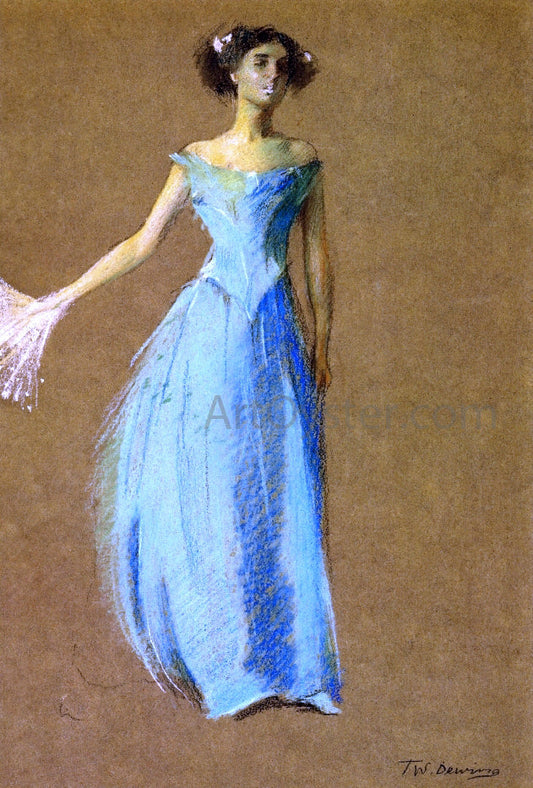  Thomas Wilmer Dewing Lady in Blue, Portrait of Annie Lazarus - Canvas Print