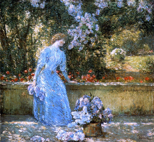  Frederick Childe Hassam Lady in the Park (also known as In the Garden) - Canvas Print