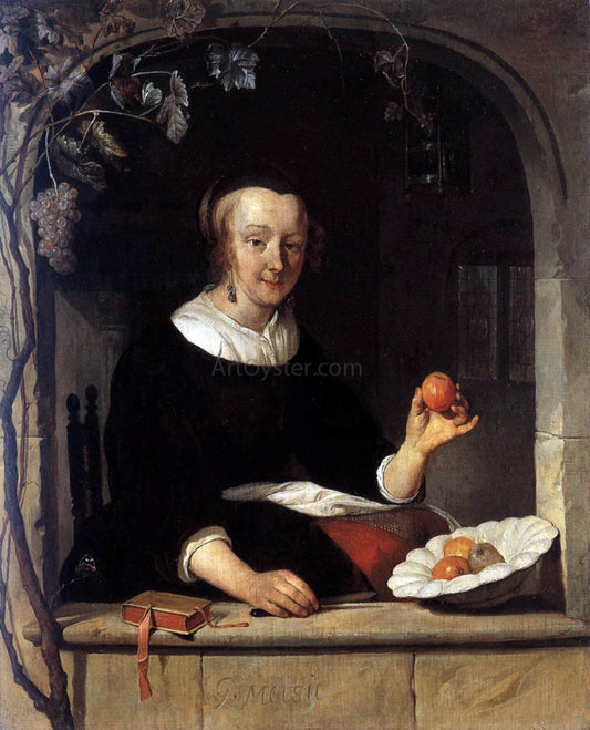  Gabriel Metsu Lady Seated in a Window - Canvas Print