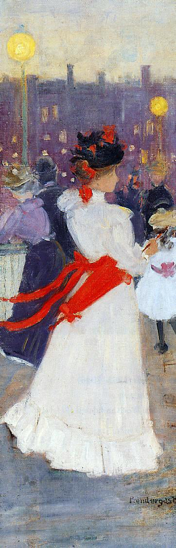  Maurice Prendergast Lady with a Red Sash - Canvas Print