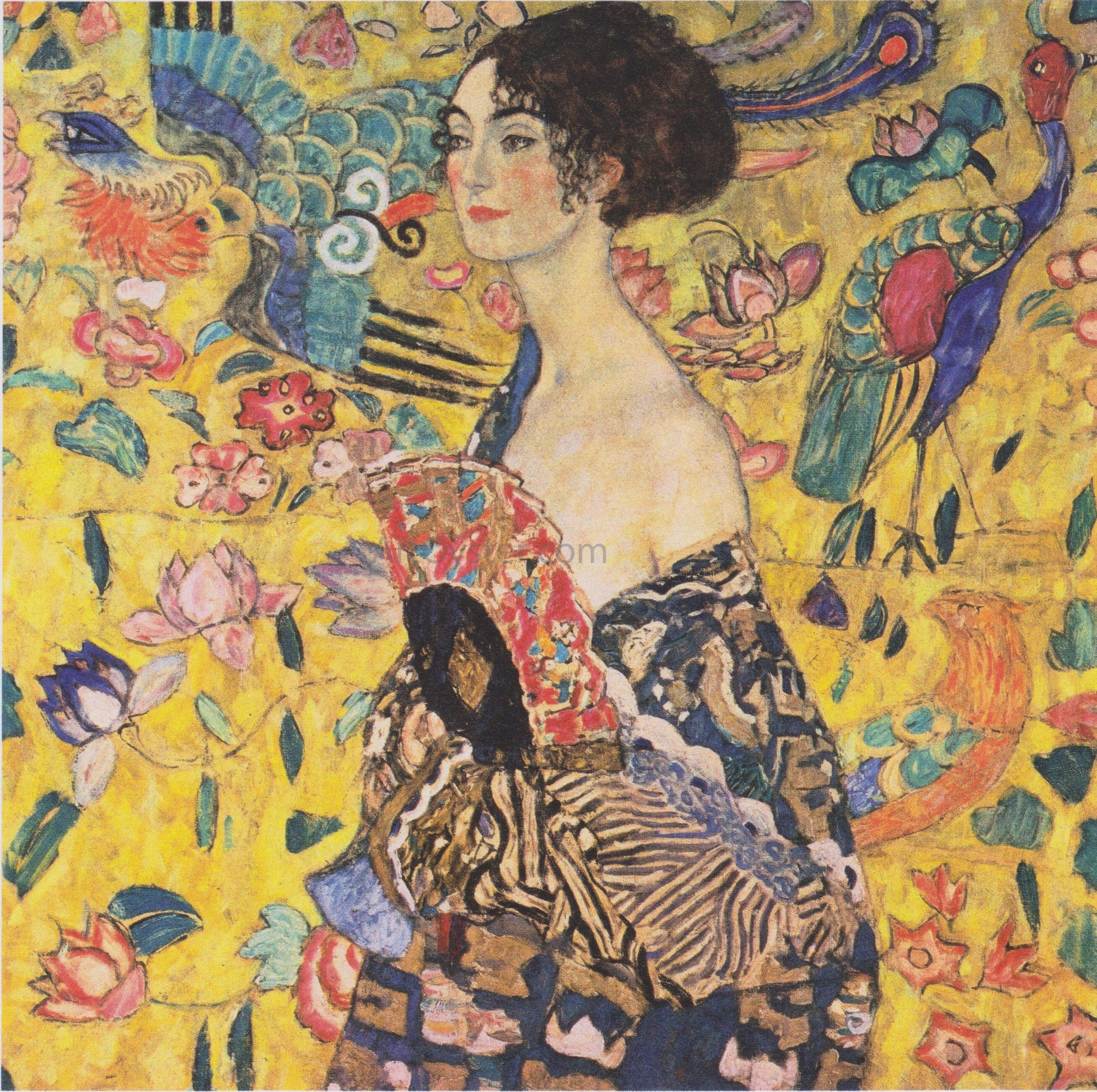  Gustav Klimt A Lady with Fan - Canvas Print