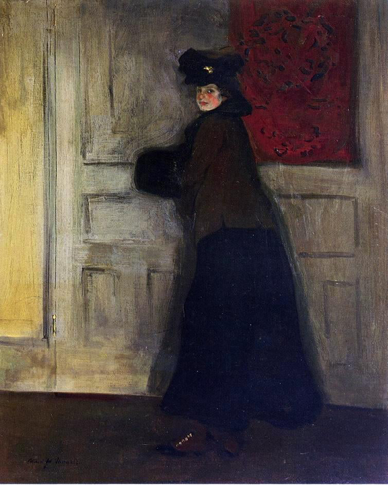  Alfred Henry Maurer Lady with Muff - Canvas Print