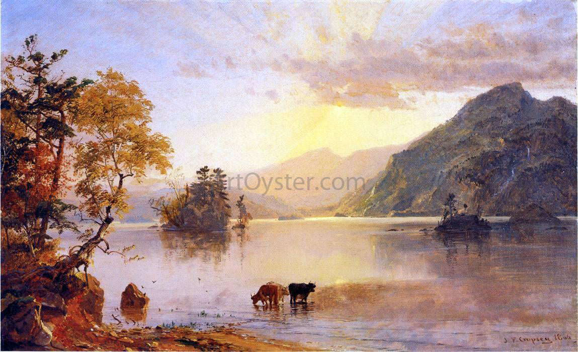  Jasper Francis Cropsey Lake George: Sun Behind a Cloud - Canvas Print