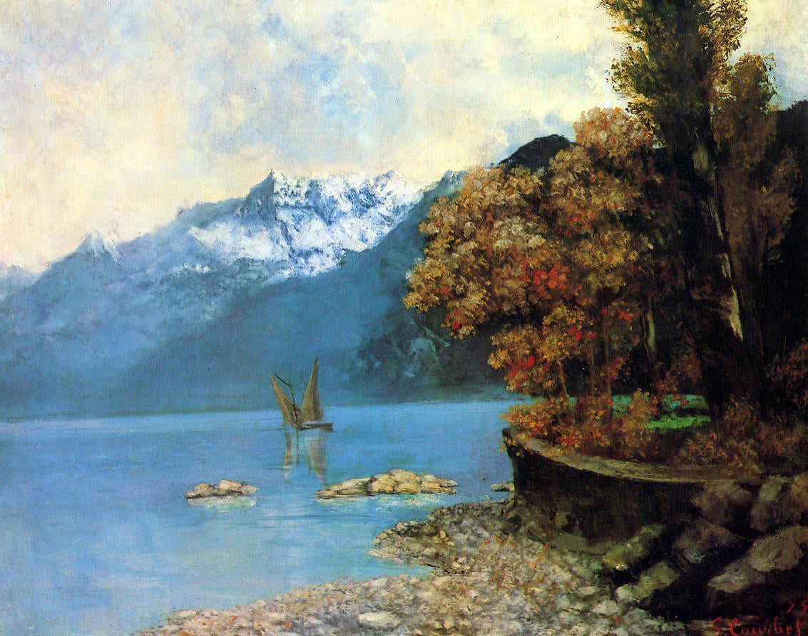  Gustave Courbet Lake Leman - Canvas Print