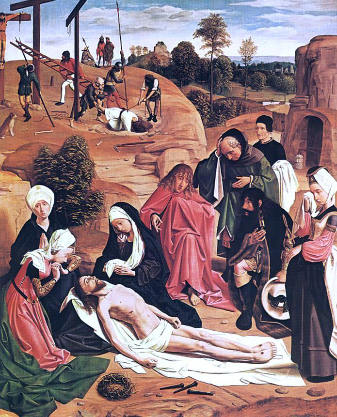  Geertgen Sint Jans Lamentation over the Dead Christ - Canvas Print