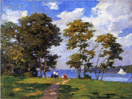  Edward Potthast Landscape by the Shore (also known as The Picnic) - Canvas Print