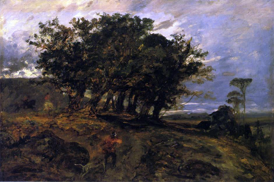  Paul Huet Landscape - Hunter in the Forest of Fontainebleau - Canvas Print