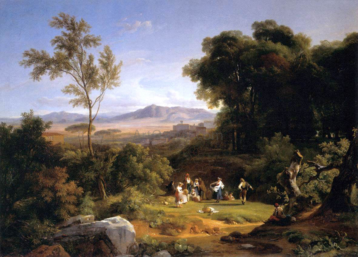  Achille-Etna Michallon Landscape Inspired by the View of Frascati - Canvas Print