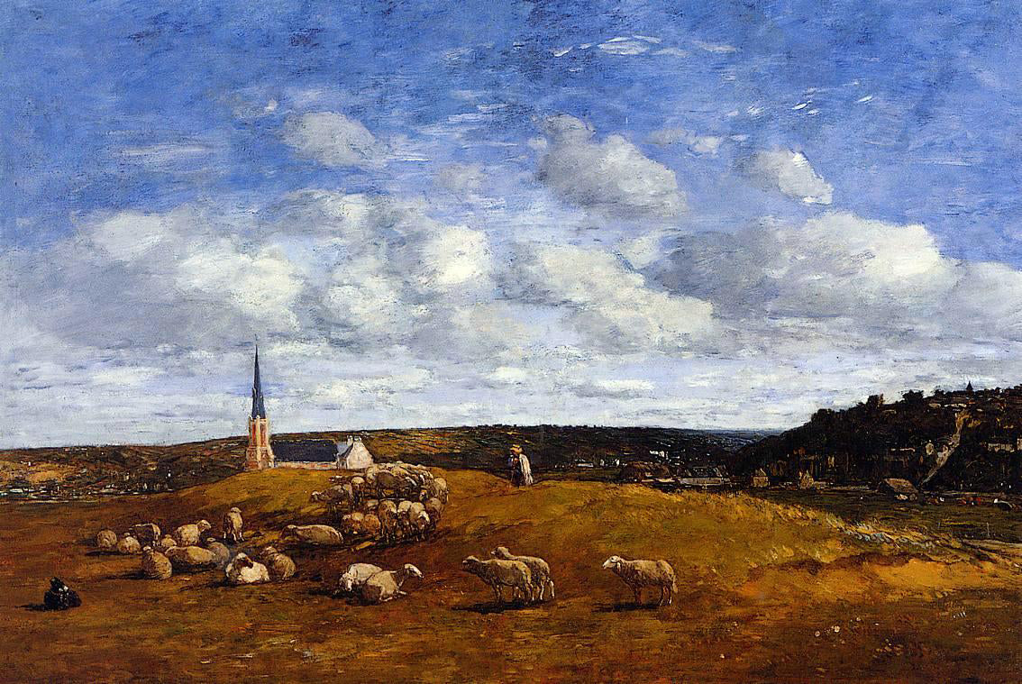  Eugene-Louis Boudin Landscape near Deauville - Canvas Print