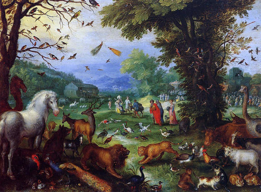  The Elder Jan Bruegel Landscape of Paradise and the Loading of the Animals in Noah's Ark - Canvas Print