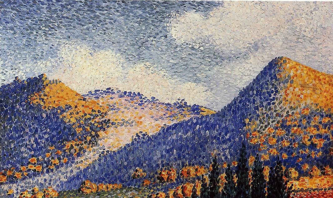  Henri Edmond Cross Landscape, the Little Maresque Mountains - Canvas Print